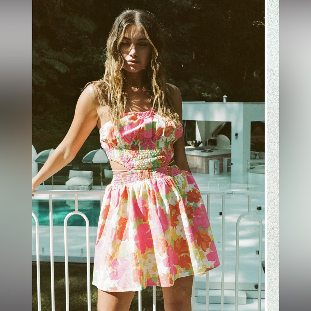 Floral sundress with cutouts